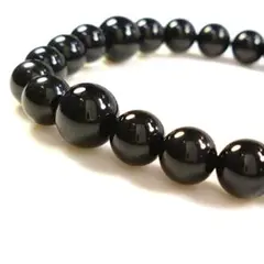✨新品✨ 天然石 ブラックパワーストーンブレスレット（艶あり 内径約17cm）