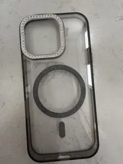 iPhone用 MagSafe対応 クリアケース ラインストーン装飾