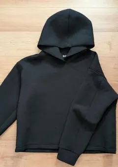 ユニクロUNIQLO ウルトラストレッチドライスウェットプルパーカー ブラックL