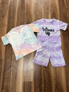 キッズ タイダイ柄 Tシャツ 2枚セット ショートパンツ