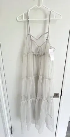 COCA新品　シースルーティアードキャミワンピース