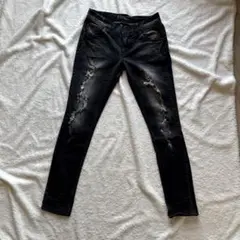 00s Xfrm Damaged black denim 28 rare