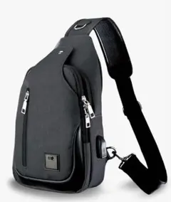 CtwoQ ボディバッグ USBポート付き、ショルダーワンショルダー 斜め掛け