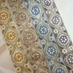 263.インド刺繍リボン 50cm×4本セット