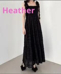 ジャガードリボンキャミワンピース Heather
