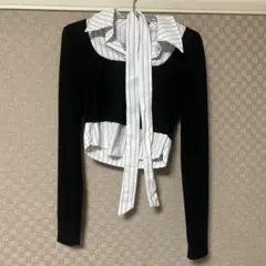 SHEIN 韓国トップス ストライプシャツ