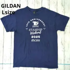 ​【US古着】GILDAN イベントロゴ プリント Tシャツ L ネイビー 紺