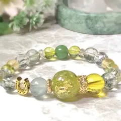 木馬ペリドット&シトリンオルゴナイト玉✨2026年仕様✨デザインブレスレット