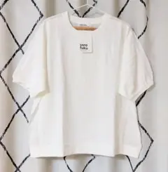 試着のみ●ベルメゾン　ラ・フィット la*fite　布帛切替袖ギャザーカットソー