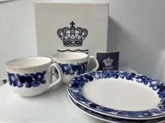 【希少】ロイヤルコペンハーゲン スープカップ＆大皿 ペア4点セット 未使用箱付 希少】ロイヤルコペンハーゲン スープカップ＆大皿 ペア4点セット 未