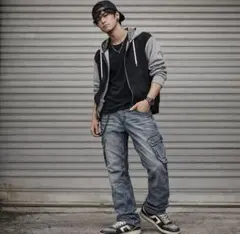 スタッズ Tribal Cargo Jeans XL Y2K Grungeのサムネイル