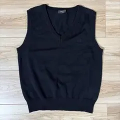 COMME CA ISM ブラック Vネックベスト 150A