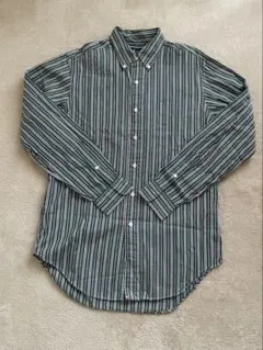 【ノーポニー】ラルフローレン ストライプ 長袖シャツ グリーン M（US）　緑