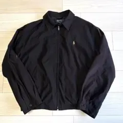 90s ポロバイラルフローレン　スイングトップ　ブラック　襟コーデュロイ　L 90s ポロバイラルフローレン スイングトップ ブラック 襟