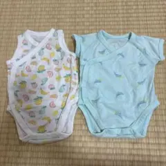 【美品】ユニクロ　メッシュボディースーツ　タンクトップ＆半袖　60サイズ