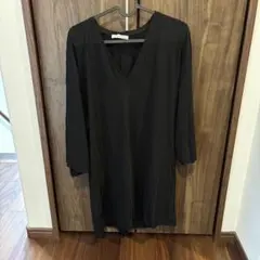ZARA TRAFALUC ブラック Vネック ロングワンピース S