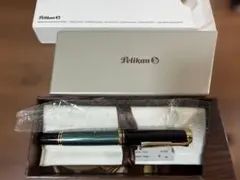 送料込み】ペリカン 万年筆 M1000 B 太字 緑縞 18金