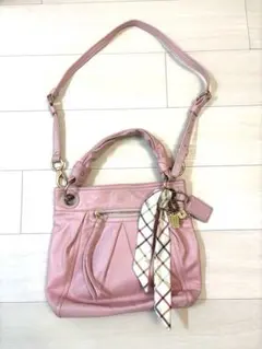 【美品・付属品完備】COACHコーチ ショルダーバッグ レザー ピンク 2way