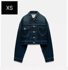 ZARA ハートデニムジャケット　XSサイズ　ザラ　Gジャン