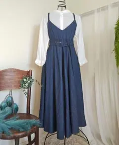 スナイデルsnidelサーキュラージャンパースカートインディゴベルト付きサイズ1