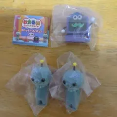 教育番組　フロッキーフィギュア　タマ（通常）2個　はかせ1個