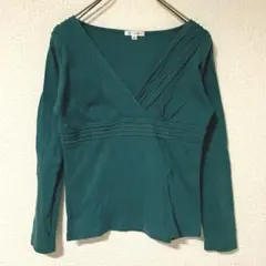 GLACIER グラシア Vネック 長袖カットソー トップス グリーン M