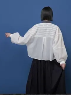CYAN TOKYO　新作ソフトオーガンジーリブショートシャツ　ブラック CYAN TOKYO 新作ソフトオーガンジーリブショートシャツ ブラック