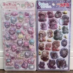 うるちゅるポップシール　サンリオキャラクターズ　　キキララ　コナン　百鬼夜行