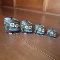 象　置物　オブジェ　木製　タイ　工芸品　インテリア