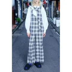 新品未使用 エンフォルドクラシカルチェック アシンメサロペット オールインワンのサムネイル