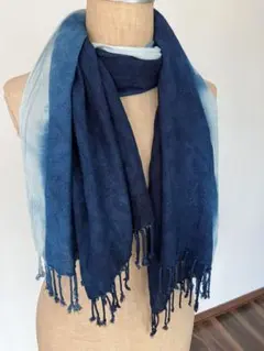 蝶のモチーフ ガーゼストール 藍染 柿渋染 手染め タイ製 2025年最新】藍染