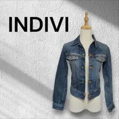 【美品】INDIVI インディヴィ デニムジャケット Gジャン Sサイズ ブルー