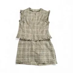 チェック柄ノースリーブセットアップ