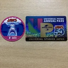 ユニバサーティワンJaws 50周年限定シール ユニバ年パス特典シール