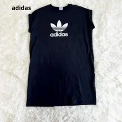 アディダス　adidas 黒 半袖Tシャツ　ワンピーストレフォイル　ロゴ入り　黒