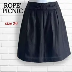 ROPE’ PICNIC ロペピクニック‪☆ タックミニスカート リボン 黒のサムネイル