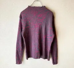 C105 エーアパレル F ピンク グレー アニマル柄 ニット トップス 大阪