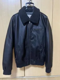 Levi's ブラックレザージャケット ボア襟付き(取り外し可能)