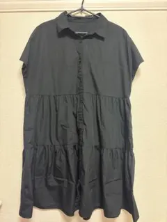 GU ティアードシャツワンピース ブラック XL