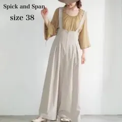【美品】スピックアンドスパン 梳毛ライクサロペット ワイド フレア 人気 38のサムネイル