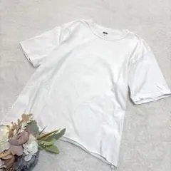 【ユニクロ】UNIQLO レディース クルーネックTシャツ ホワイト XL