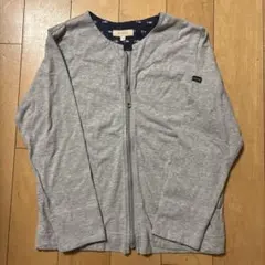 HusHusH キッズ ジップアップ カーディガン グレー 130cm