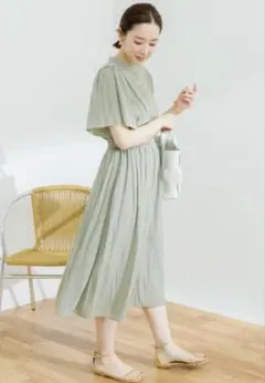 URBAN RESEARCH 割繊 フレアスリーブ ギャザー ワンピース