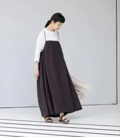 skep スケップ ギャザージャンパースカート ロングスカート 黒 creema