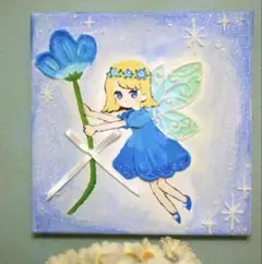 Fairy Blue ✳︎ テクスチャーアート　原画　　アートパネル　アクリル画
