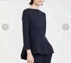 ESTNATION ジャージーペプラムトップス