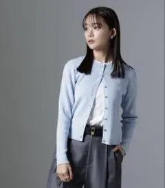 ナノユニバース　オイル加工リブカーディガン