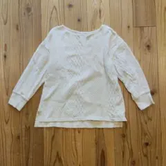 live love cotton ケーブル編みカットソー アイボリー