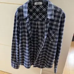 R/H チェック柄シャツ ネルシャツ　サイズ150 ネイビー系