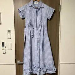 jouetie ストライプ 半袖シャツワンピース